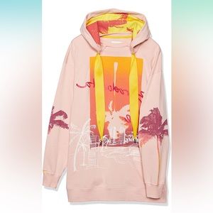 Desigual Pink Hawaiian Sweatshirt Tropical Barceloneta